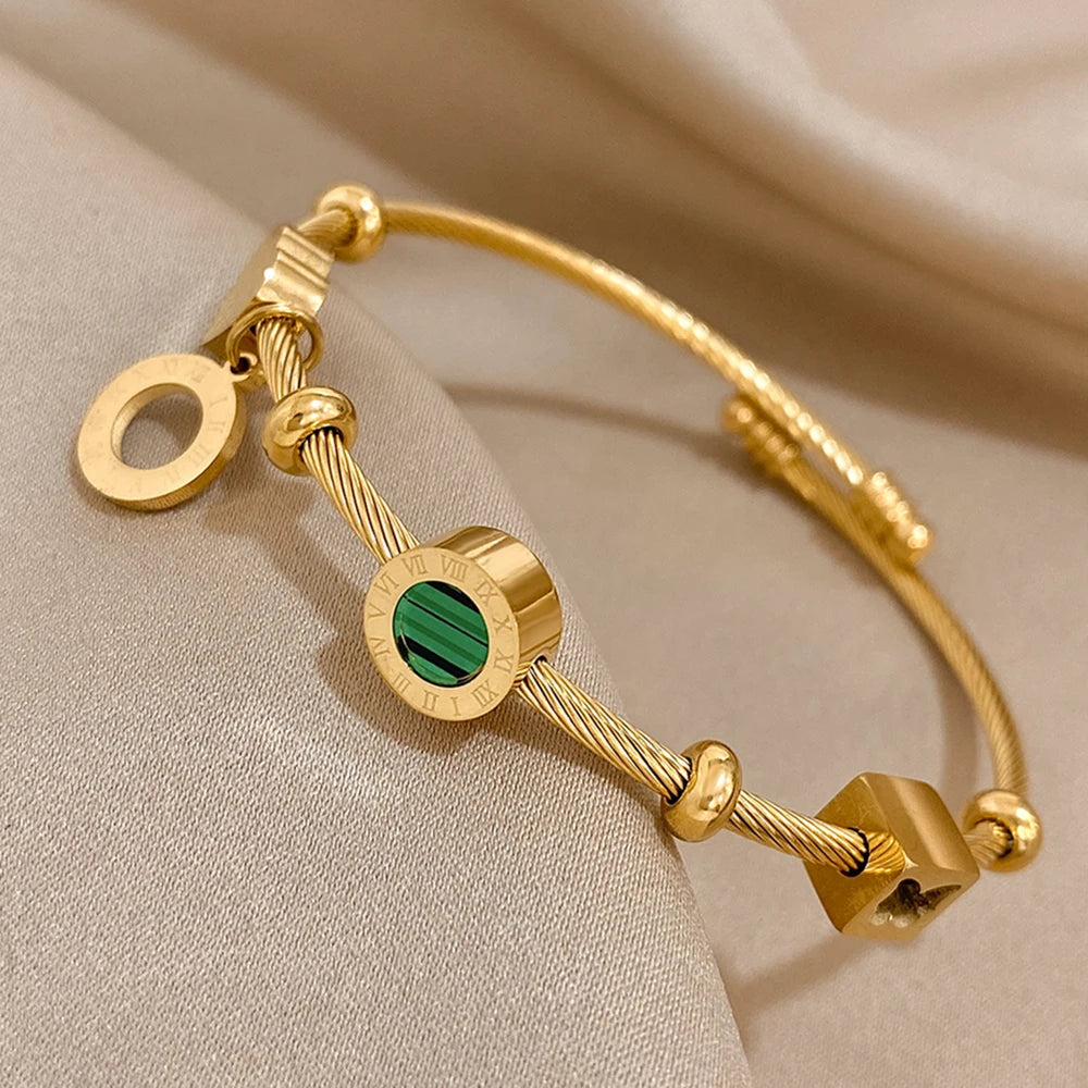 Emerald Luxe Cable Bracelet