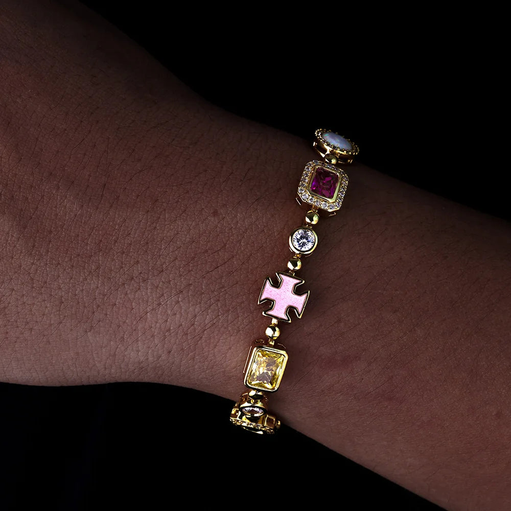 18K Gold Plated Multicolor Gemstone Necklace