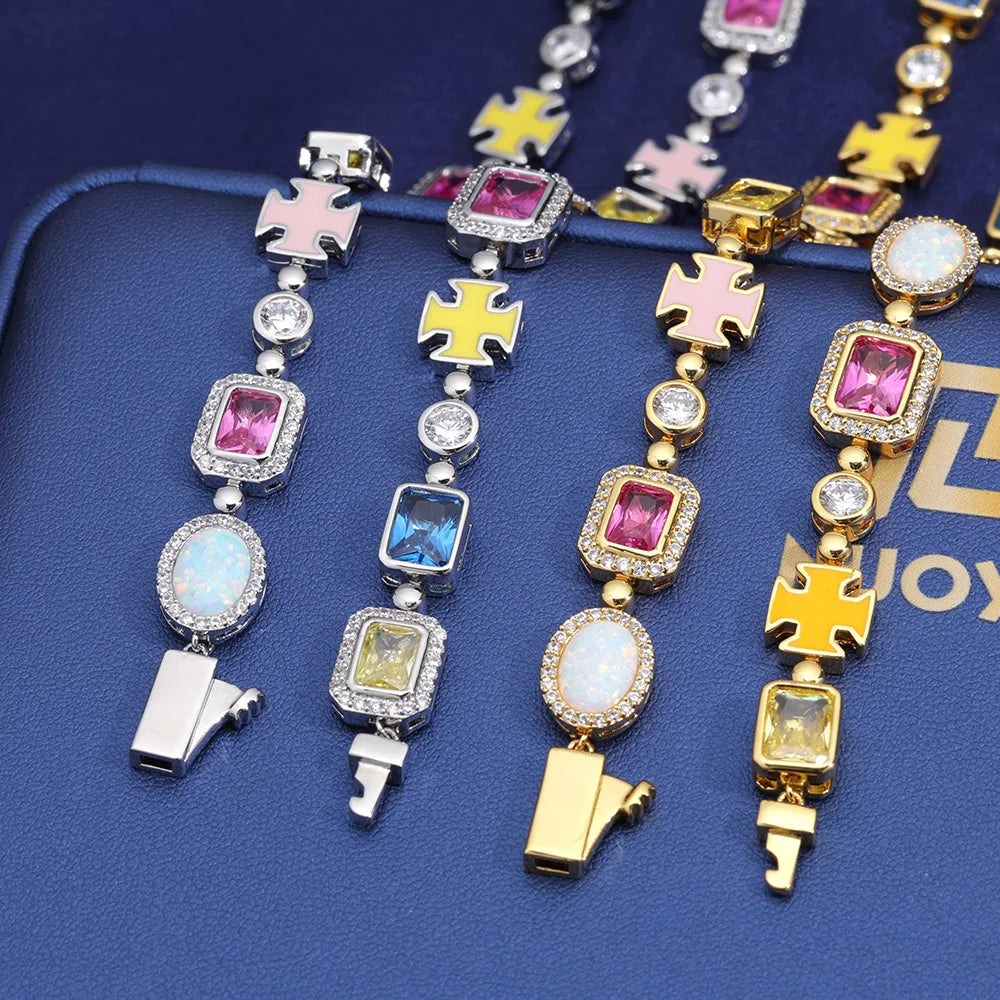 18K Gold Plated Multicolor Gemstone Necklace