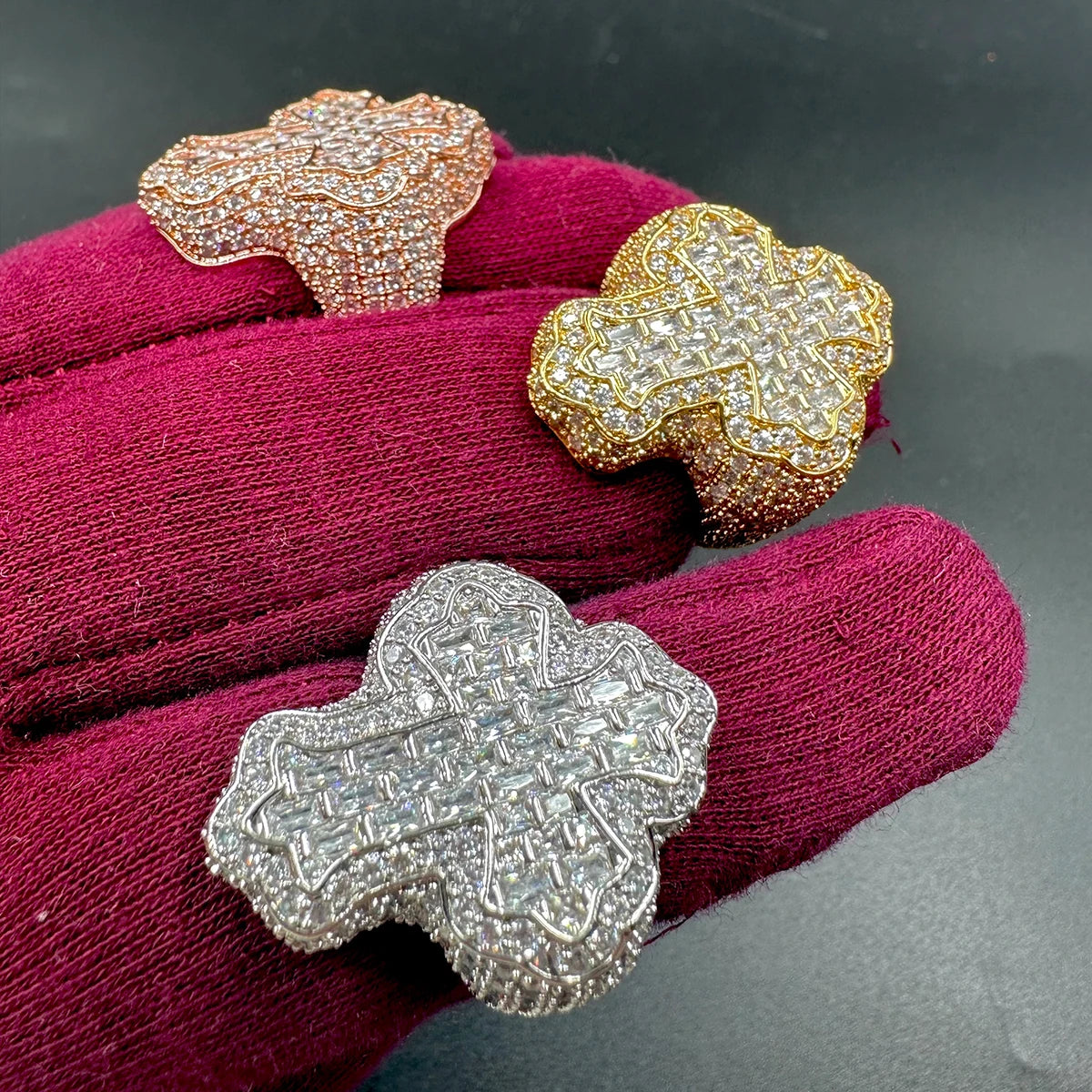 Iced Out Zircon Cross Ring