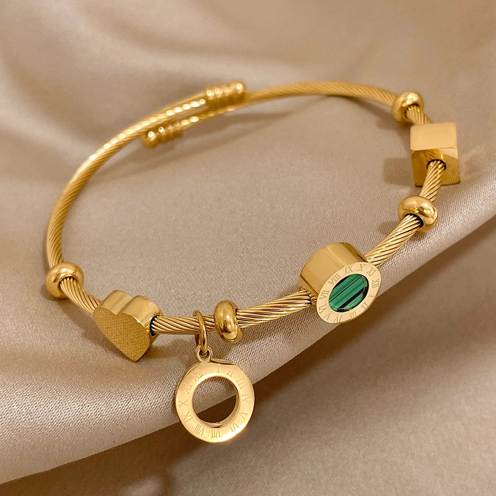 Emerald Luxe Cable Bracelet