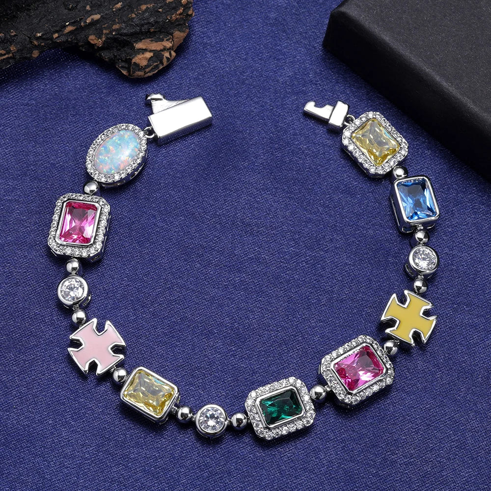 18K Gold Plated Multicolor Gemstone Necklace