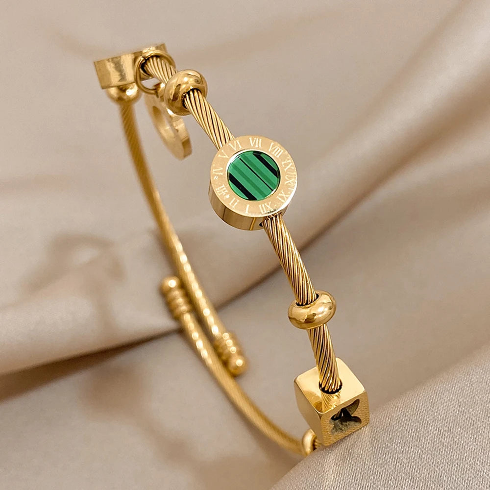 Emerald Luxe Cable Bracelet