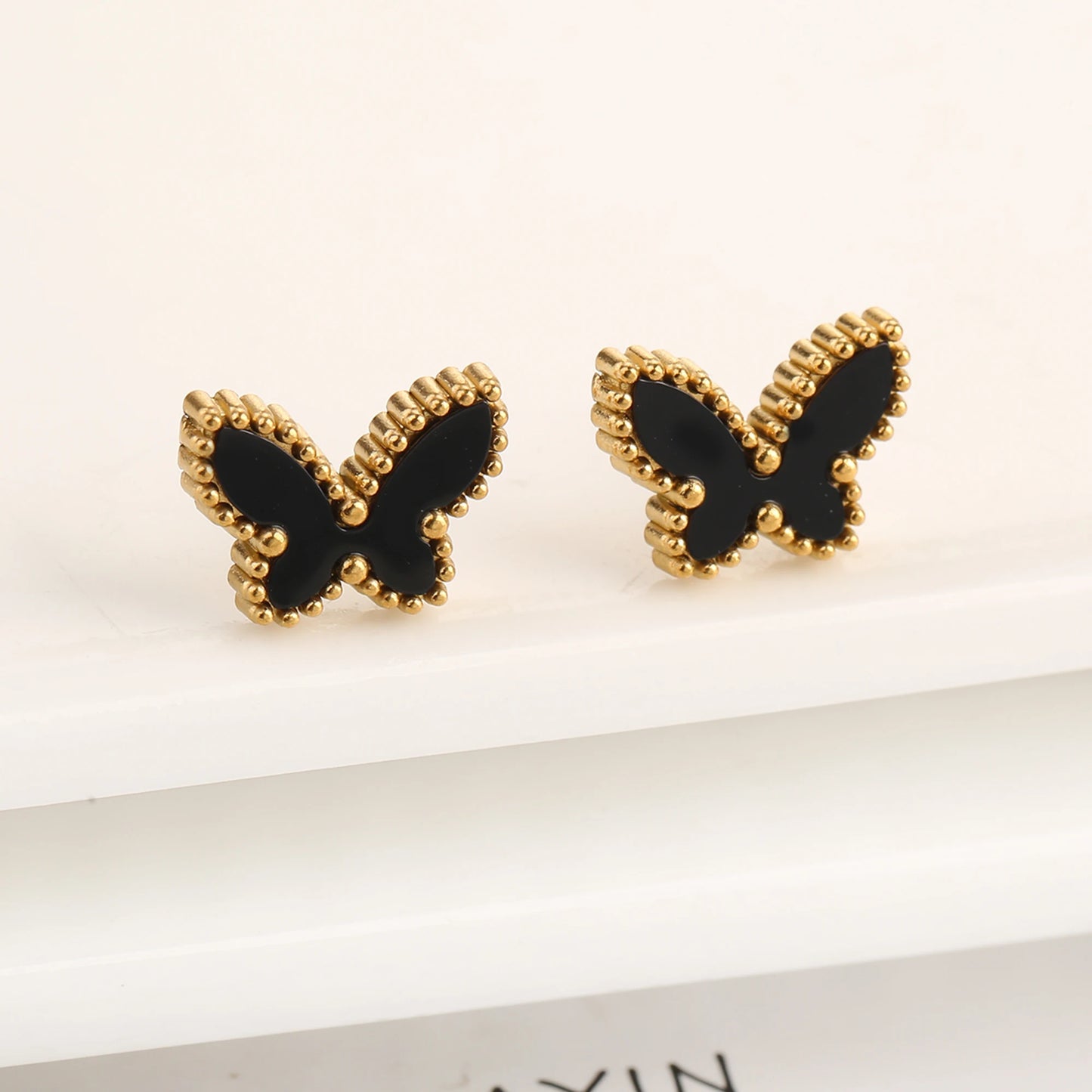 Gold Plated Stainless Steel Butterfly Earning