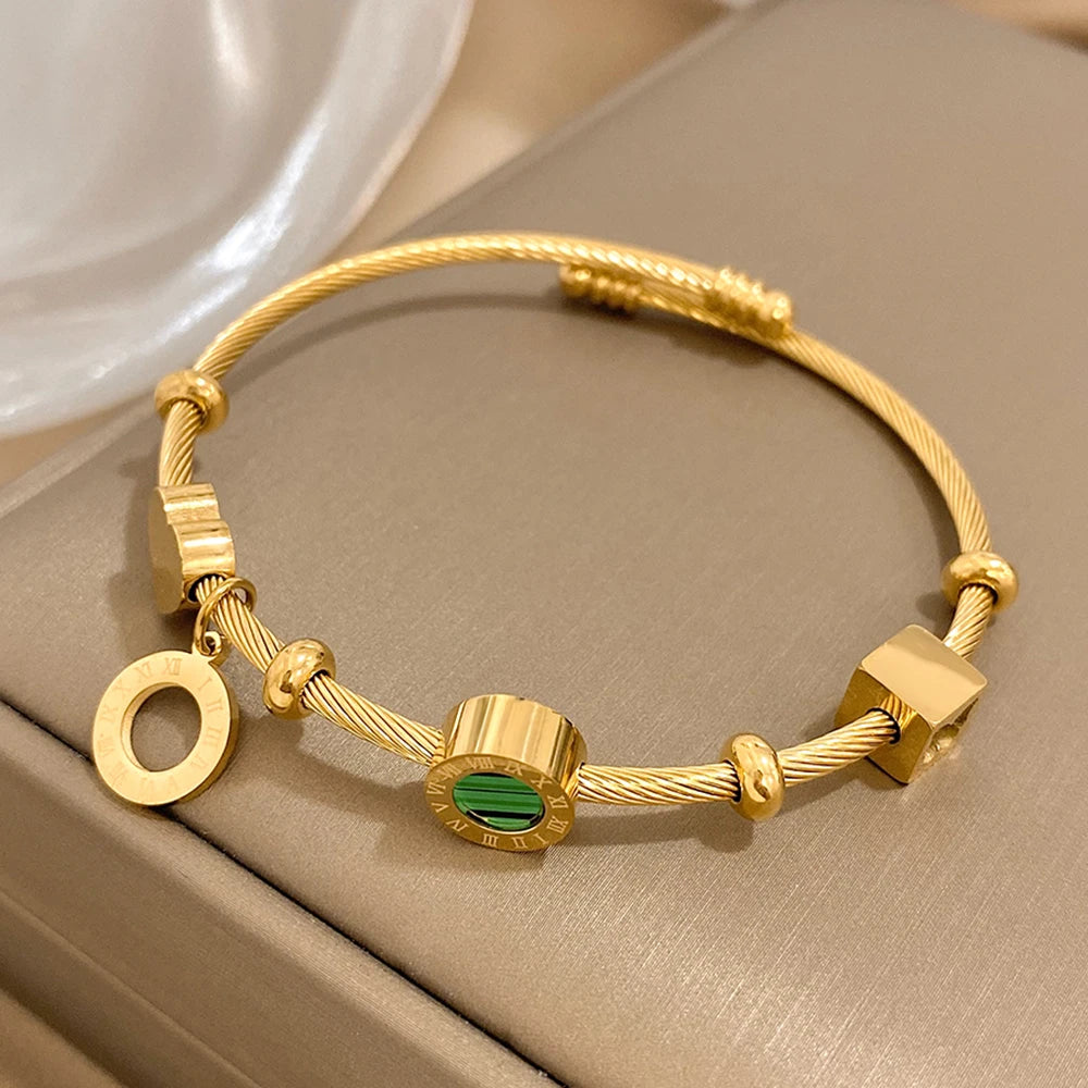Emerald Luxe Cable Bracelet