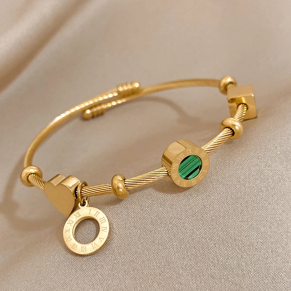 Emerald Luxe Cable Bracelet