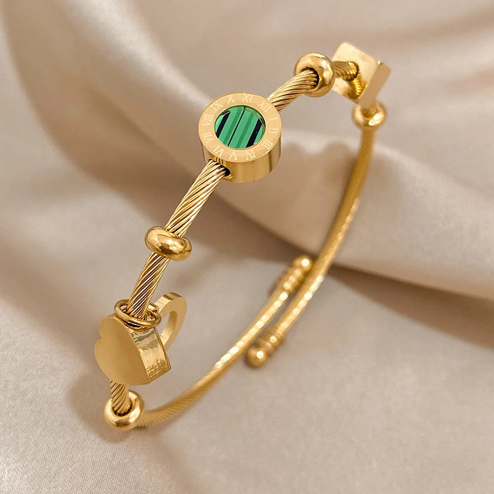 Emerald Luxe Cable Bracelet
