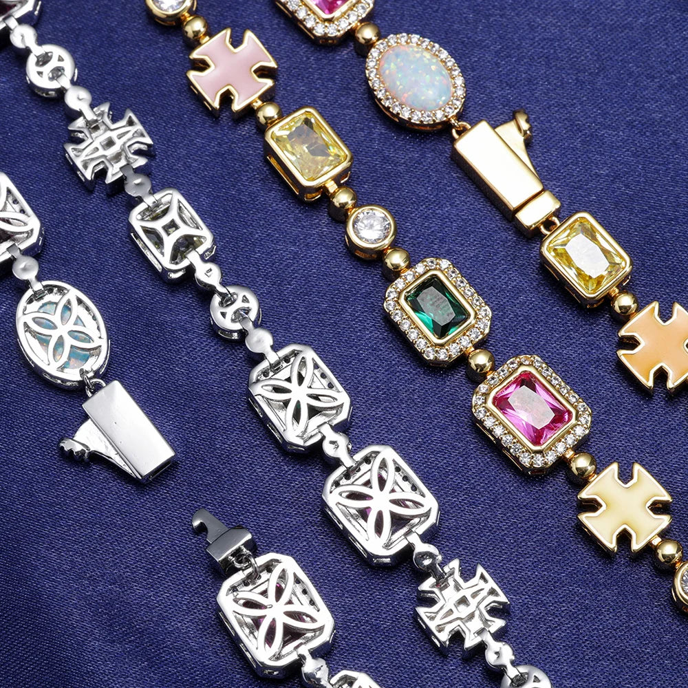 18K Gold Plated Multicolor Gemstone Necklace