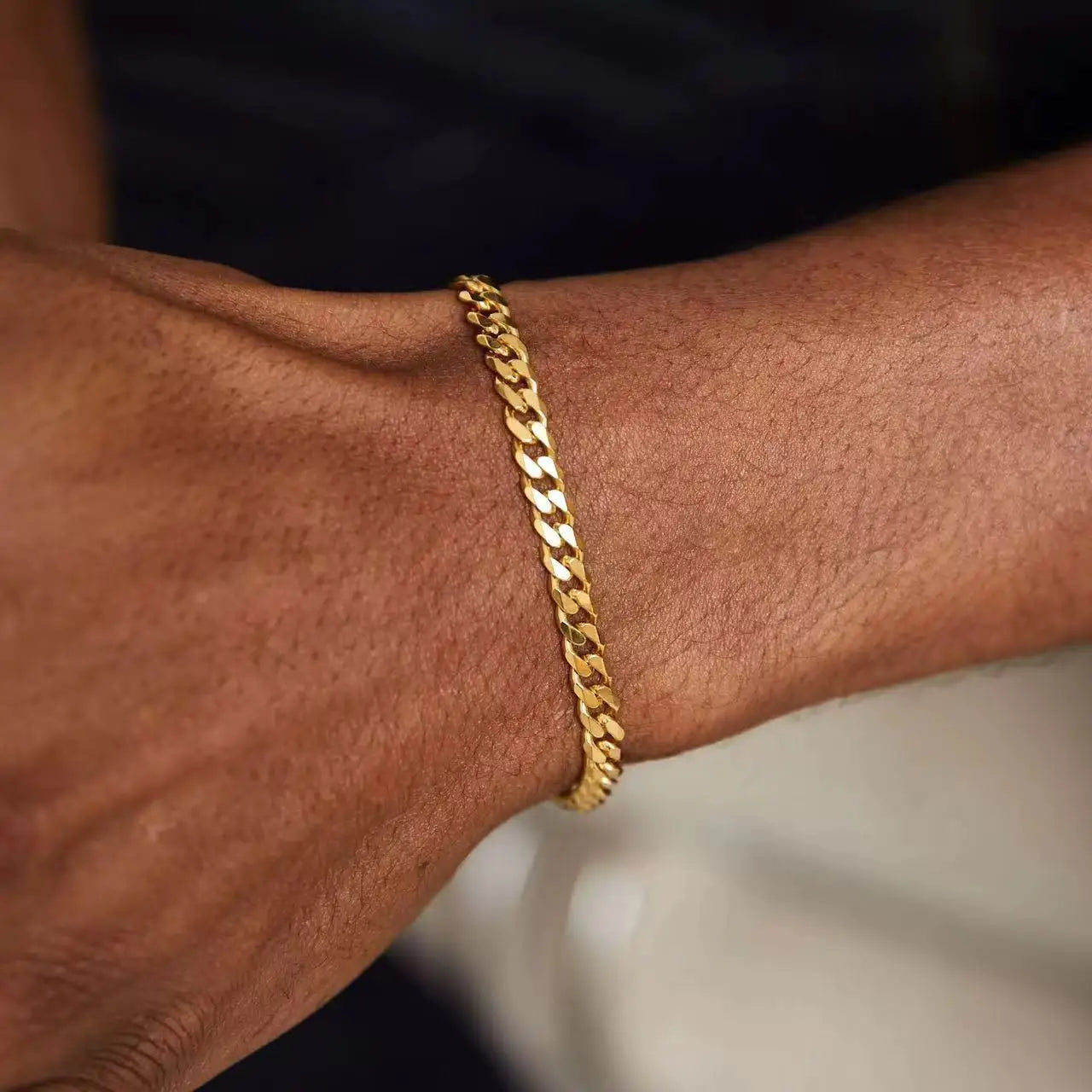 Gold Stainless Steel Cuban Bracelet