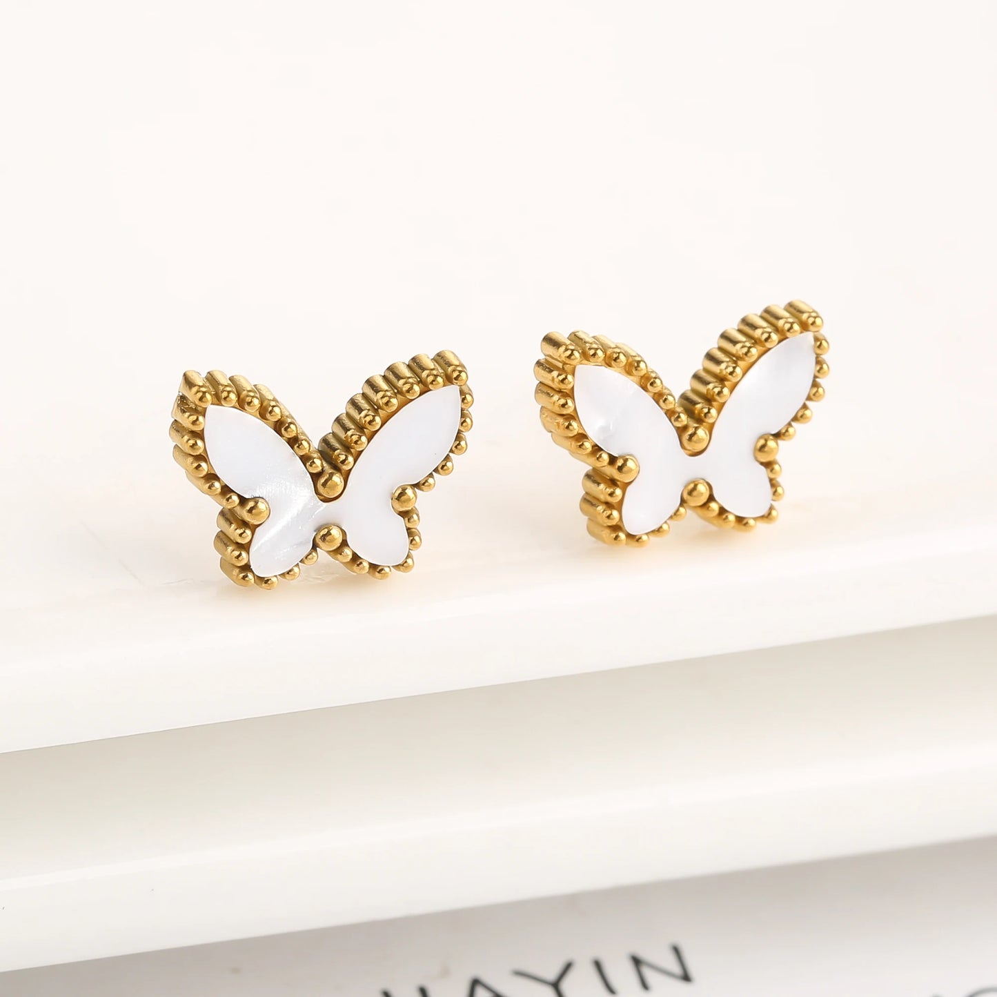Gold Plated Stainless Steel Butterfly Earning