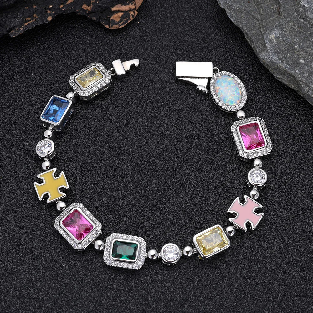 18K Gold Plated Multicolor Gemstone Necklace