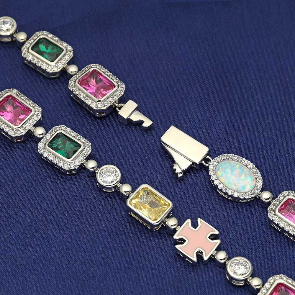 18K Gold Plated Multicolor Gemstone Necklace