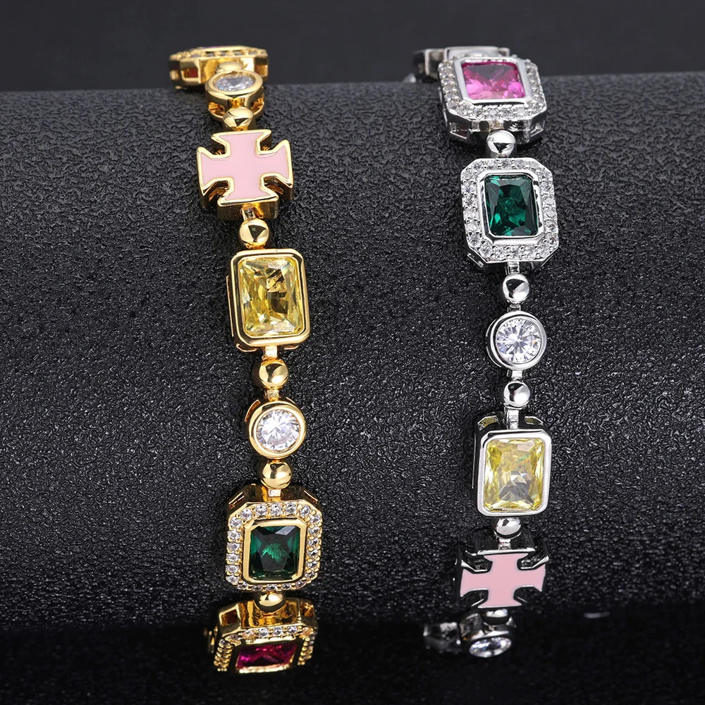 18K Gold Plated Multicolor Gemstone Necklace