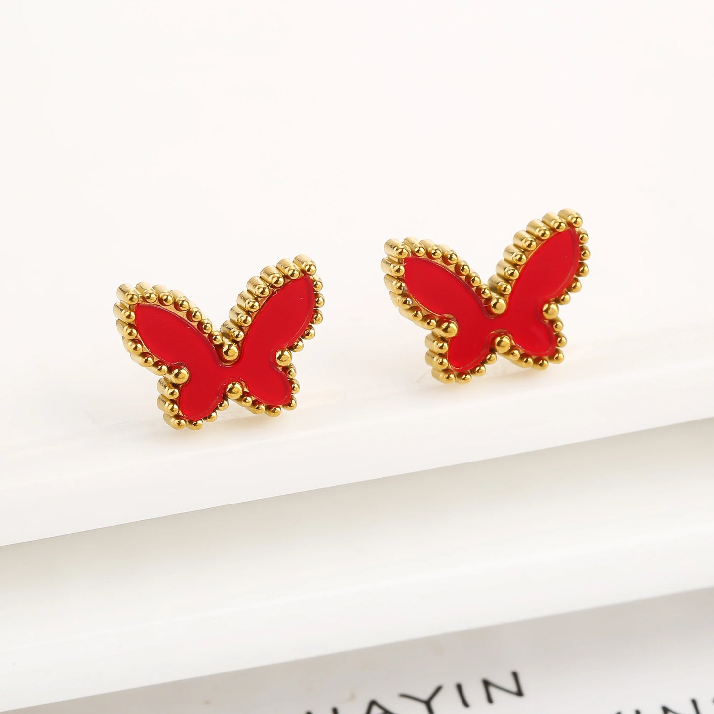 Gold Plated Stainless Steel Butterfly Earning