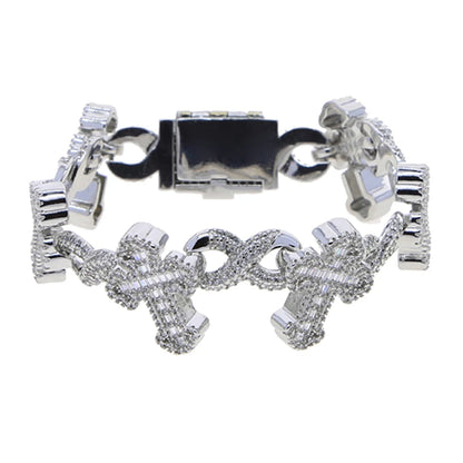 Iced Out Cross Infinity Cuban Bracelet