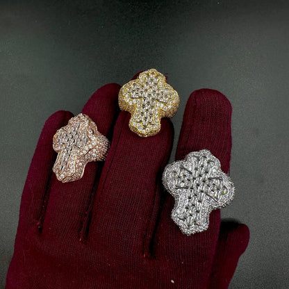 Iced Out Zircon Cross Ring