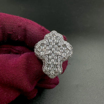 Iced Out Zircon Cross Ring