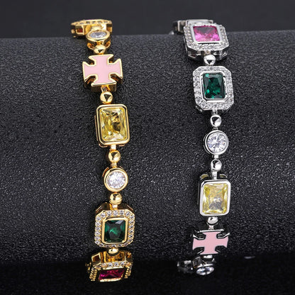 18K Gold Plated Multicolor Gemstone Necklace